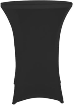 Perel Stretch Tischhülle Schwarz Ø80 x 100 cm für runde Cocktail und Stehtische elastische Abdeckung mit Fußtaschen waschbar Enger Sitz ideal für Hochzeit Party Event Messe