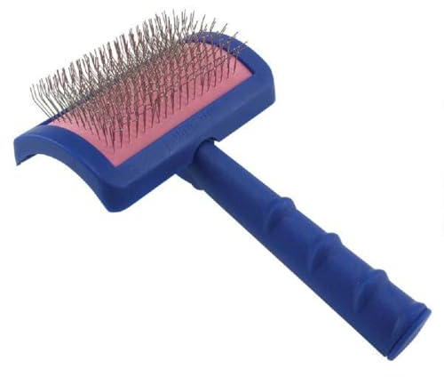 Show Tech Tuff On Tangles - Spazzola per cani a pelo lungo, spazzola districante professionale per cani, adatta per animali domestici a pelo lungo, design ergonomico con manico confortevole, spazzola