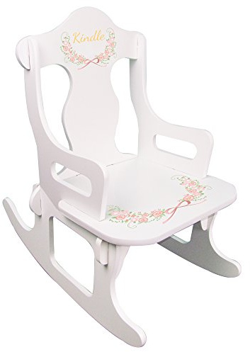 My Bambino Personalized Wooden Rocking Chair for Kids | Child's Blush Floral Rocking Chair | Custom Name Toddler Chair | Baby Shower & Birthday Gift