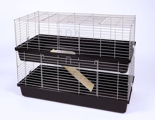 Ollesch Meerschweinchenkäfig Hasenkäfig Doppelkäfig Käfig 1,2 Meter