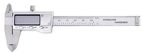 GSR Schieblehre Digital oder Analog 100/150mm 4 o.6 Zoll für Außen und Innen- und Tiefmaß, mit LCD Display (Digitale Schieblehre Silber 100 mm / 4 Zoll)