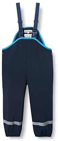 Playshoes unisex barn softshell hängselbyxor utomhusbyxor, marinblå, 140