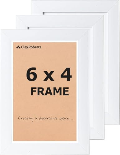 Picture Frame 6 x 4, White, Pack of 3, Freestanding and Wall Mountable, 10 x 15 cm, 6x4 Picture Frames, White 6x4 Photo Frames, 4x6 Photo Collage Gallery Display