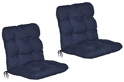 Beautissu 2er Set Niedriglehner Auflagen Set Flair NL Stuhlauflage 100x50x8cm Sitzkissen Niederlehner Gartenstühle Sitzauflagen Stuhlkissen Dunkelblau