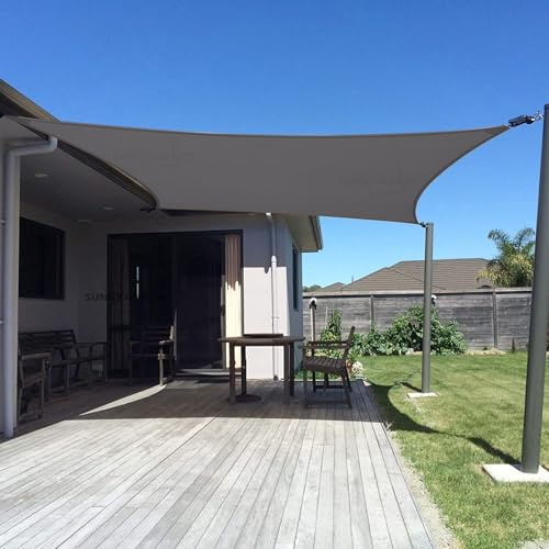 SUNNY GUARD Sun Shade Sail 10' x 13' Rectangle Charcoal UV Block Sunshade for Backyard Yard Deck Patio Garden Outdoor Activities and Facility(We Make Custom Size)