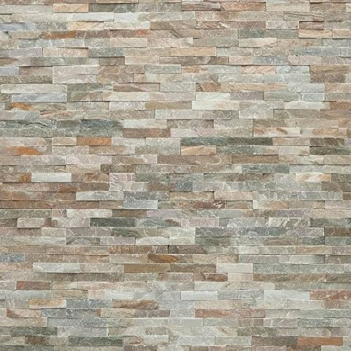 DECOON - Parement Pierre Naturelle Beige - Revêtement Mural Intérieur Extérieur Pierre Véritable Crédence Salon Cuisine Salle de Bain 40x10 cm Résistant Chaleur | Beige 0,468 m²