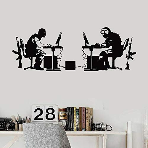 NSRJDSYT Gaming Vinyle Sticker Mural Gamer Bataille Jeu vidéo Stickers muraux Salle de Jeux garçons Chambre Adolescents Chambre décoration Accessoires 157x57cm