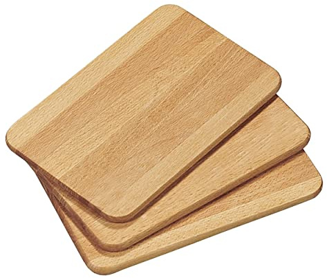 Anik-Shop 3X FRÜHSTÜCKSBRETTCHEN aus Buche 23x15x1cm KESPER Schneidbrett Frühstücksbrett Schneidebrett Vesperbrett Schneidbrett Frühstücks Brett Brettchen Vesper Buchenholz Holz 85003