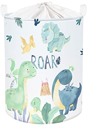 Clastyle Niedlich Dinosaurier Wäschekorb Kinder für Jungen Mädchen Wasserdicht Spielzeug Kleidung Würfel Aufbewahrungskorb Kinder für Wäschekorb Kinderzimmer (36 * 45 cm, Aquarell Dinosaurier)