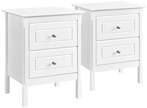 Yaheetech 2 Stück Beistelltische Nachttisch mit 2 Schubladen Beistelltisch-Set fürs Schlafzimmer/Wohnzimmer Nachtschrank 48x40x61cm