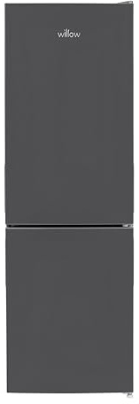 Willow WFF157G 157L Freestanding 70/30 Fridge Freezer with Adjustable Thermostat, Mark-Proof Finish, Low Frost Small Refrigerator – Grey