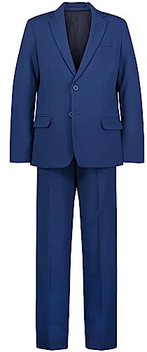 Izod Boys' 2-Piece Formal Suit Set, Includes Single Breasted Jacket & Straight Leg Dress Pants with Belt Loops & Functional Pockets, Pilot Blue, 18