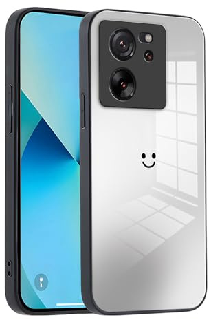 XINYEXIN Funda para Xiaomi 13T / Xiaomi 13T Pro Case con Vidrio Degradado, Moda Ultra Delgado Antichoque y Antiarañazos Protectora Carcasa - Negro