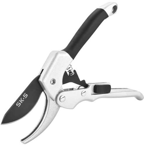 20cm Ratchet Plant Trim Horticulture Hand Shear Orchard Pruning Pruner Cut Secateur Shrub Garden Scissor Tool Anvil Branch (Color : Type A)