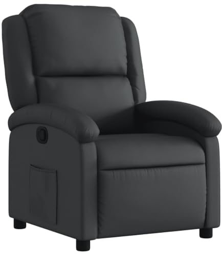 vidaXL Relaxsessel Schwarz Echtleder