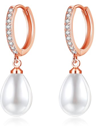 Hasnsofie Creolen mit Anhänger, 925 Silber Creolen Mädchen mit Zirkonia | Hängend Ohrringe für Mehrere Ohrlöcher, Weihnachten Ohrhänger Silber für Frauen, Hypoallergen, Kommt in Schmuck Geschenk Box
