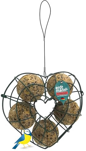 Erdtmanns Halterung für XXL Meisenknödel ohne Netz Futterherz XXL | Sicherer Halt | Geeignet für ca. 5 X X L Meisenknödel
