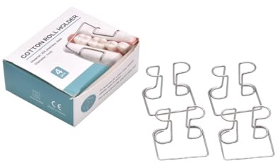 MIBICIRI 4 pcs Cotton Roll Holder, Autoclavable Stainless Steel Cotton Roll Clip,for Dental Lab or Dentist Clinic