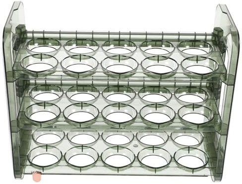 MUSISALY Portauova Frigorifero Tre Strati Organizzatore Salvaspazio Per Uova Per Cucina e Frigorifero Design Ribaltabile Per Accesso Facile e Sicuro
