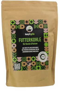 keep it grün Feed Charcoal for Dogs (500 g) - No Additives