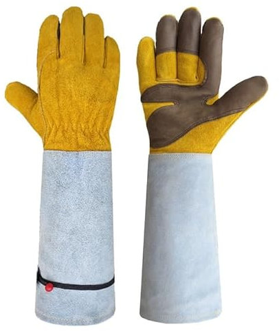 Gants de jardinage for hommes et femmes, gants de travail en cuir robustes, résistants aux épines, gants de jardinage confortables et respirants for le jardinage, le soudage Tig/Mig, la construction,