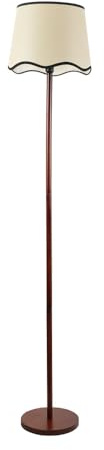 ValueLights | Tripod Dark Wood Floor Lamp with Black Trim Scallop Shade Living Room Lounge Light | Floor Lamps, Home Décor & Improvement Essential
