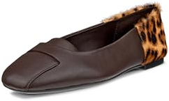 ECCO Damen Margot Origami Ballerina Ballerinas, Mokka/Leopardenhaar, 36/37 EU