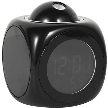 Sveglia Analogica Orologio digitale multifunzione con proiezione LCD e sveglia con campanello e display con retroilluminazione a LED, proiettore, orologio da tavolo con retroilluminazione Sveglia da C