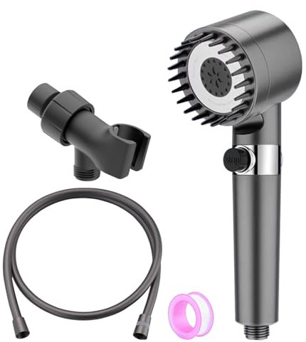 Jomdjmskes Alcachofa de Ducha, Filtro Ducha con 1.5m Manguera, Antical Alcachofa Ducha Alta Presión, Ahorro de Agua Cabezal Ducha Extraíble con 3+1 Modos Rociado und Filtro de 15 Pasos