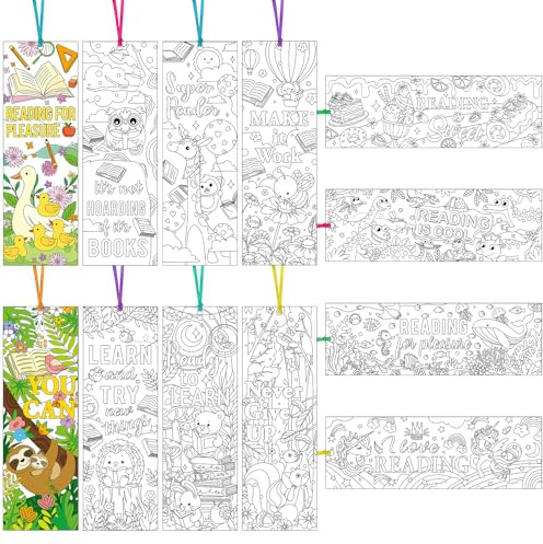 JSRQT 36 Stück Papier Lesezeichen Selbst Gestalten Doppelseitig Buchmarker Ästhetische Basteln Tiere Dinosaurier Book Mark Niedliche Tier-Lesezeichen für Buchliebhaber Lesen Von Büchern Bürozubehör