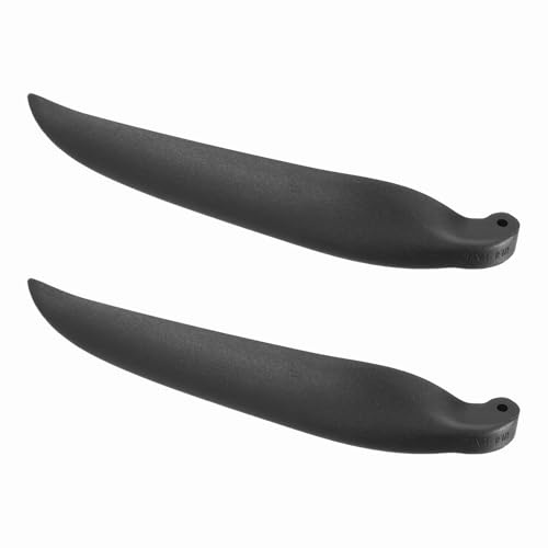 sourcing map RC Glider Propeller Replacement Prop Blades, 12x7 Inch RC Folding Propeller Nylon Blades Parts for Spinner D28-D48mm Glider Airplane Prop Replacement(Black, 1 Pair)