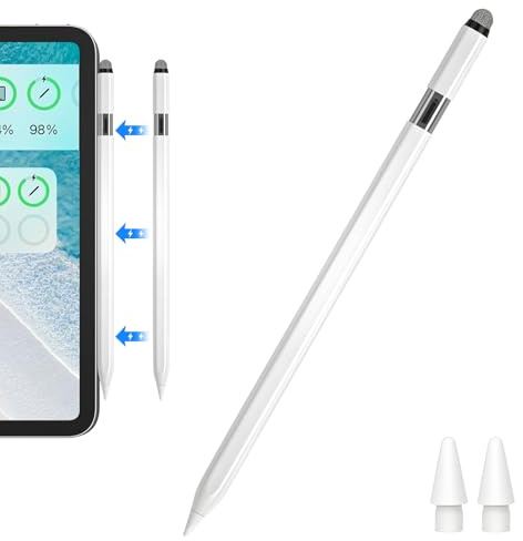 Anluomafuy Stylet Compatible avec Apple iPad 2018-2025, Recharge Rapide avec Rejet de Paume, Détection d'Inclinaison, Charge Magnétique, pour iPad 10/9/8/7/6, Pro 2/3/4/5/6/7, Air 3/4/5/6, Mini 5/6