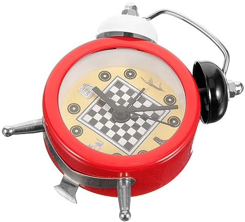 SOIMISS Mini Reloj Despertador Metálico Compacto para Escritorio Temporizador De Ajedrez Silencioso y Duradero para Decoración Hogareña y Aulas Escolares