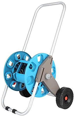 Carrello avvolgitubo portatile da giardino con ruote, supporto per acqua da esterno per una facile manutenzione del prato e del cortile, contiene tubo da 35 m