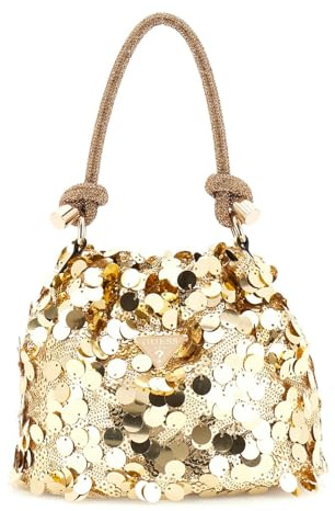 GUESS Abendtasche Umhängetasche Holiday Shine Pochette Mini Gold goldfarben