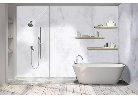 DuraPanel Premium Waterproof Plywood Wall Panel, Light Marble, Square Edge, 2400 x 1200mm, High Pressure Laminate Surface