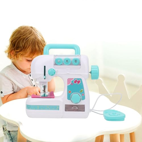 Cosiki Máquina de Coser Eléctrica de Tamaño Mediano, Juguete Educativo Interesante para Niños con Apariencia Delicada para el Desarrollo de Habilidades Prácticas de los Niños