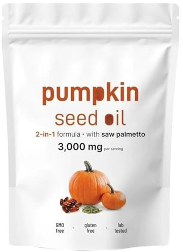Pressato a freddo - Olio vergine puro, Olio di semi di zucca - Supporta la forza dei capelli, la salute della vescica e della prostata - Non OGM