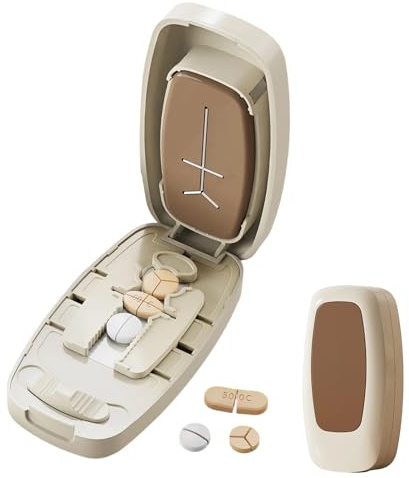 Generico spaccapillole | Taglierina divisoria per compresse con ABS, acciaio inossidabile e silicone | Per i farmaci a casa, in ospedale, in viaggio | Anziani, bambini, disfagia, outdoor, fitness