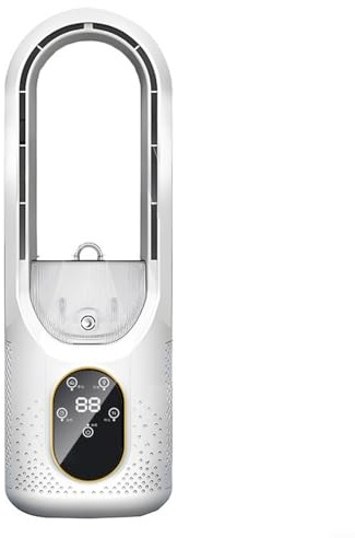 HOHOVYVY Ventilateur de bureau USB avec brume de refroidissement, 6 vitesses, design sans pales, fonctionnement silencieux, blanc, ABS, pour bureau et maison