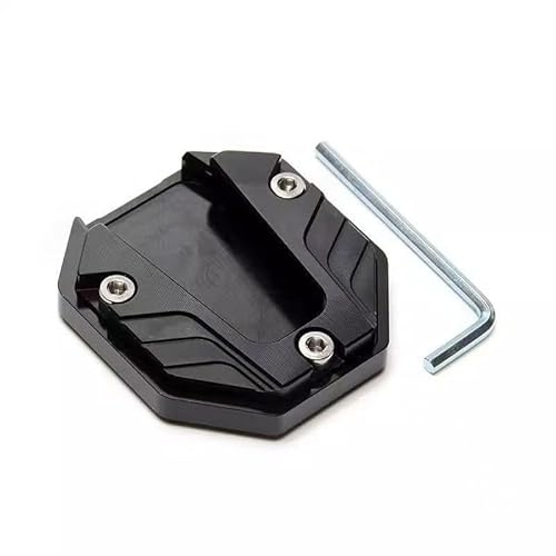 LSWD Motorrad Seitenständervergrößerung für Honda SH Mode 125 2021-2024, Motorrad Ständerauflage Seitenständer-Pad Standfuß-Erweiterung,Black