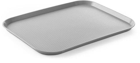 HENDI Serviertablett, Tablett, temperaturbeständig bis 80 °C, Fastfood, Groß, 350x450x(H) 20mm, Polypropylen, grau