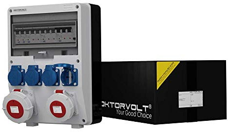 Doktorvolt Stromverteiler Baustromverteiler Wandverteiler Steckdosenverteiler 32A 16A IP67 4x230V TD-S/FI 6626