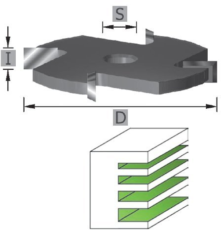 Edessö 109703008 Scheibennutfräser A=50,8/B=3 - C=8 HW Z4, Silber