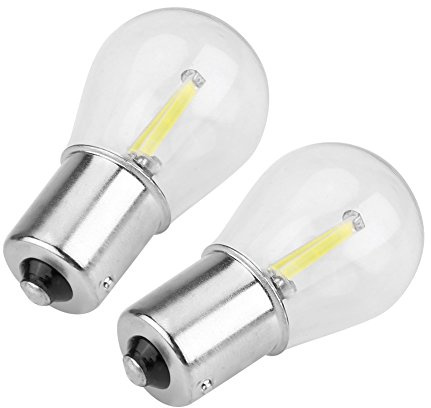KIMISS Bombillas LED COB 1156 para coche, luz blanca intermitente y trasera, strobe para señal de, stop y marcha atrás, alto brillo y fácil instalación