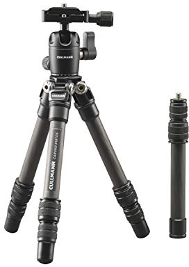 Trépied de Voyage Cullmann CARVAO 816TCS en Carbone (Hauteur Maximum d'extension de 70, 5cm, Taille de l'emballage 27cm, capacité de Charge 4kg, Poids 445g), Noir