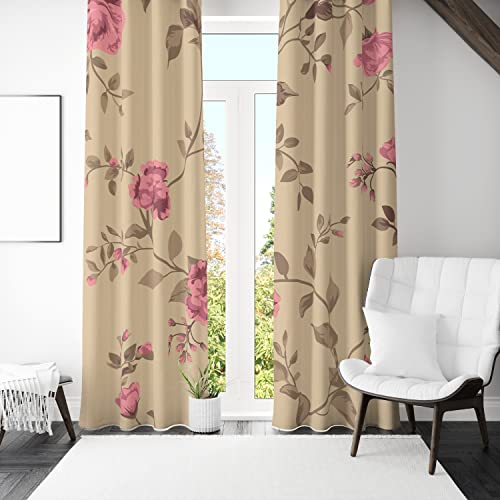 Lemare 2-Set Deko-Vorhänge Digitaldruck | Dicker Vorhang Blickdicht mit Ösen | Verdunklungsvorhang | Fenstervorhang für Wohnzimmer Schlafzimmer Blumen Blüte Wiese Wald Städte 2 STK. 145x260 cm