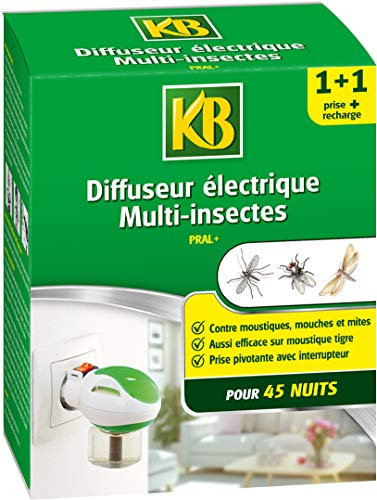 KB HOME DEFENSE, diffuseur électrique Anti-moustiques pral+, 45 Nuits d'éfficacité (l'emballage Peut Varier)