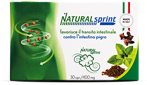 Natural Sprint - Laxatif contre la constipation, adoucisseur de selles 100% naturel, 30 comprime, Nettoie, Detox purifie le colon, Soulage les ballonnements