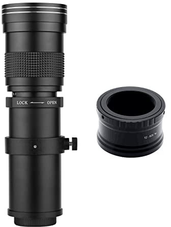 Andoer MF Super Telephoto Lens Zoom F/8.3-16 420-800mm T2 Mount with M-Mount Adapter Ring 1/4 Thread Replacement for M M2 M3 M5 M6 Mark II M10 M50 M100 M200 Cameras